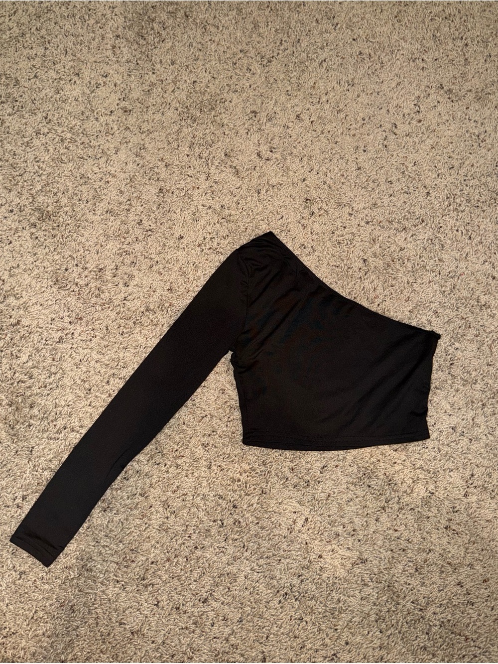 SHEIN Black One-Shoulder Long Sleeve Top